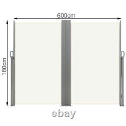 Corner Double Side Awning Retractable Screen Garden Privacy Windscreen Sunshade