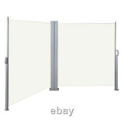 Corner Double Side Awning Retractable Screen Garden Privacy Windscreen Sunshade