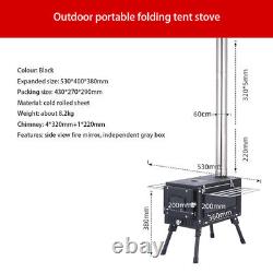 Tent Heating Stove Fire Wood Heater Outdoor Picnic Camping Wood Stove Folding UK